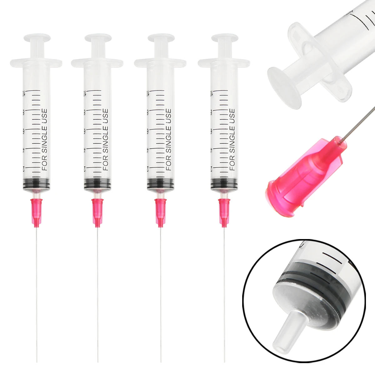 

4PCS Syringe 10ml Capacity with 4pcs Blunt Needle Set Syringe Clear Measuring Tool for Refill Ink CISS and Cartridges