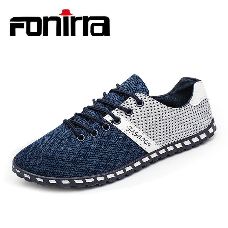 FONIRRA Men Casual Shoes 2019 New Fashion Breathable Light Mesh Shoes Soft Spring Autumn Footwear Men's Loafers Shoes 205