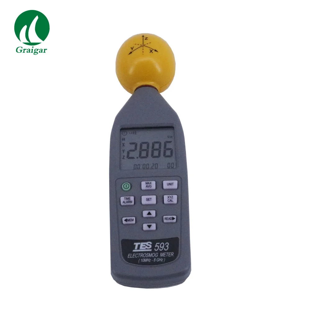 Тайвань TES-593 ЭМП измеритель трехосного Data Logger