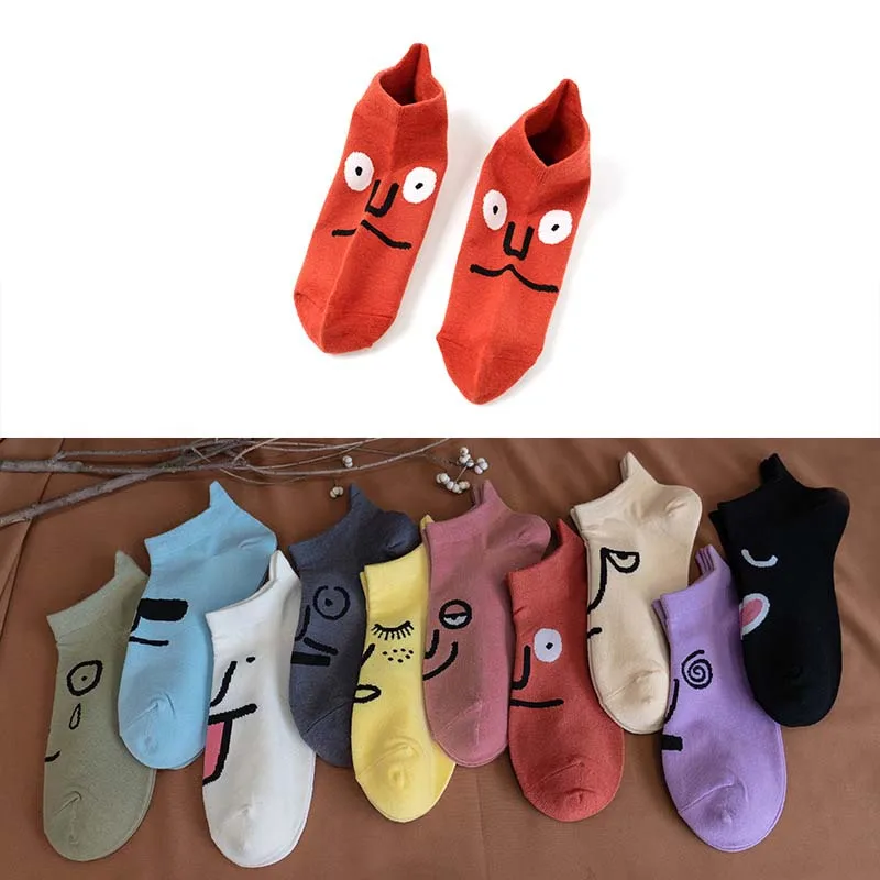 Весна-лето, Короткие хлопковые носки для отдыха, для мужчин и женщин, с закрытым носком, тонкие, забавные, короткие носки, дышащие чулки