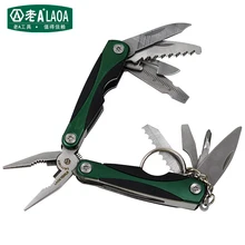 LAOA Multi-function folding knife Outdoor Survival Mini Tool Plier Small Size Multi-Function Combination Folding Pliers