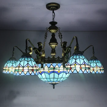 

European Mediterranean Tiffany Retro Pendant Light E27 110-240v Chain Pendant Lights Lighting Lamps For Home Parlor Dining Room