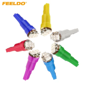 

FEELDO 20Pcs T5 1206 3LED 3SMD Car Dashboard Gauge Side LED Light Bulbs Lamp DC 12V white red blue yellow green pink ice blue