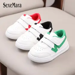 2019 сезон: весна–лето детские модные кроссовки Prewalker мальчики девочки спортивная обувь для малышей Повседневное белые туфли для детей C02036