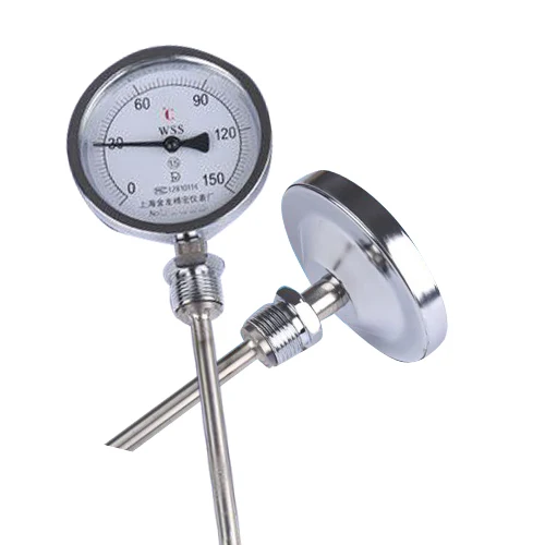 

Bimetal Thermometer WSS401 Stainless Steel Radial Axial Pointer Boiler Pipe Oven Thermometer