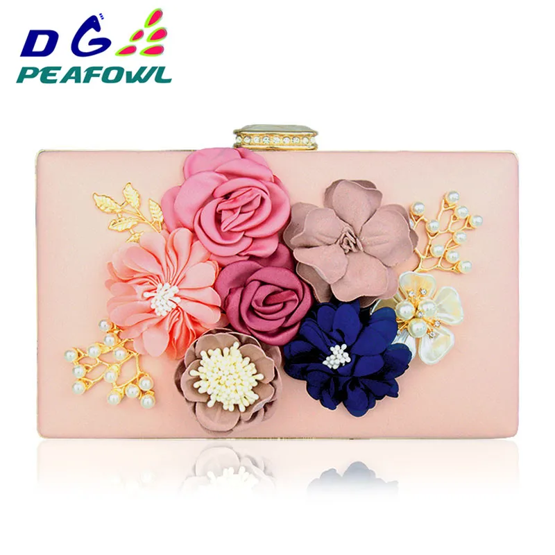 White Appliques Pearl Women Evening Clutch Bags Minaudiere Lady Wedding Party Bride Purses Handbag Shoulder Luxury Hand Bags