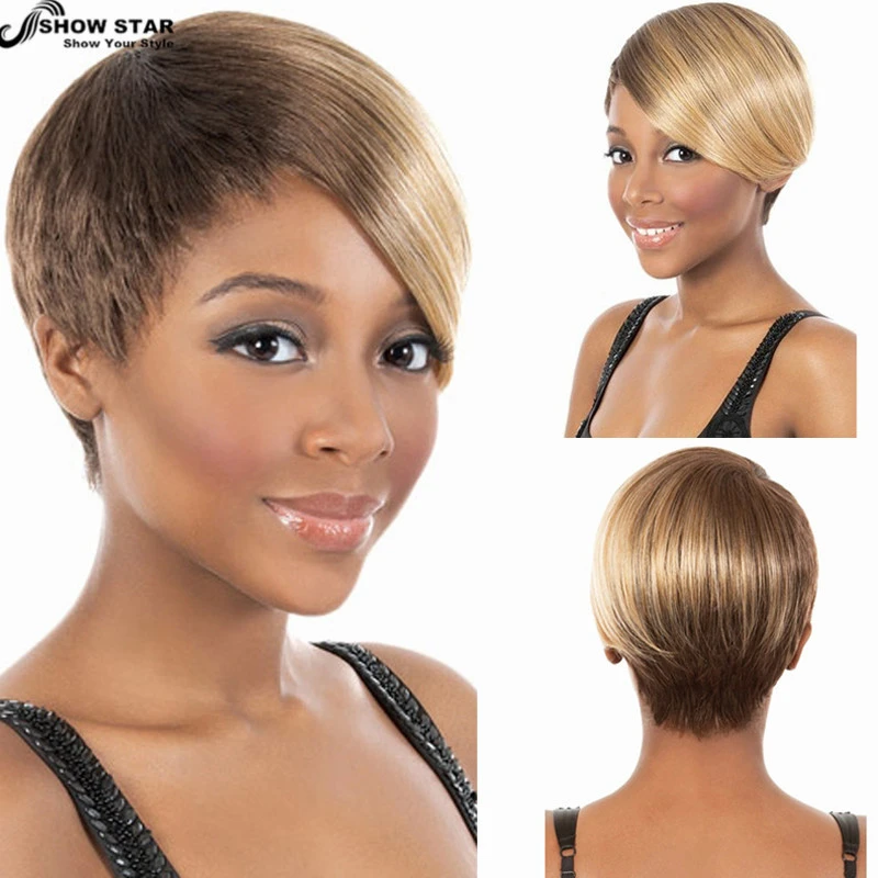 Newest High Quality European Hairstyles Short Wig For Black Women Heat Resistant Short Straight Brown Blonde Bobo Wig Wig Costume Wig Casewig Grey Aliexpress