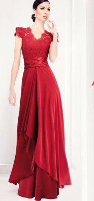Красный Новое горячее сексуальное платье de soiree, красное, с коротким рукавом, с кружевной аппликацией,, vestido longo, длинное вечернее платье на выпускной, платья подружки невесты - Цвет: Красный