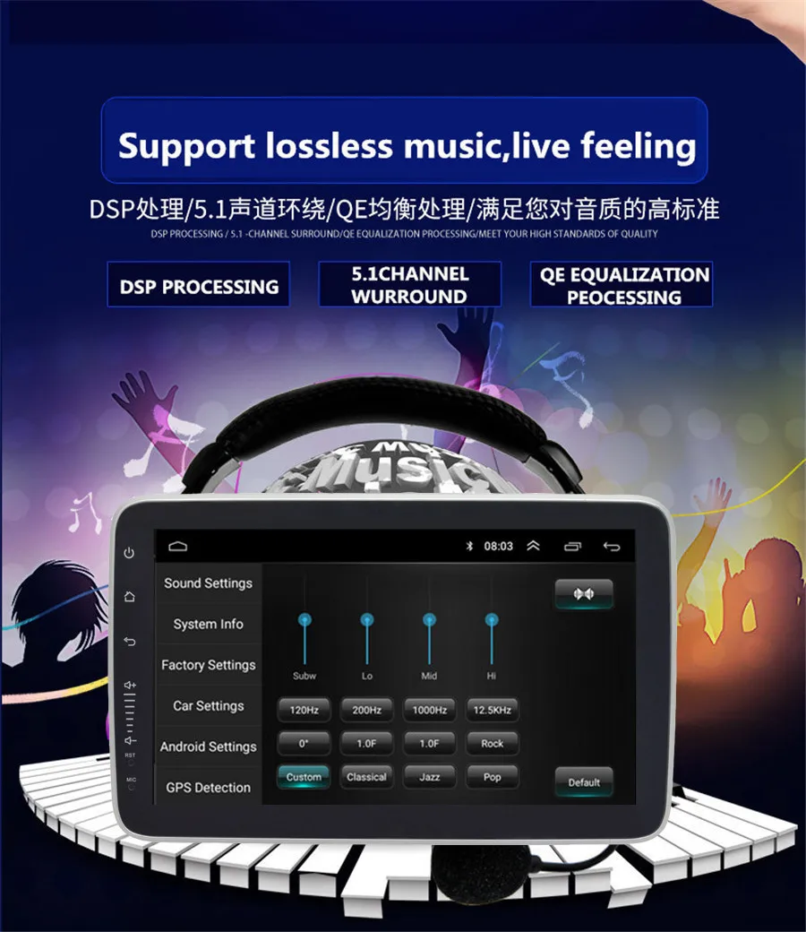 Cheap Universal 1DIN 9" Android 8.1 Rotatable Touch Screen Quad-core RAM 2GB ROM+32GB GPS Wifi Mirror Link 22