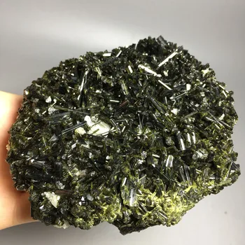 

545g Natural rare rough crystal mineral cluster Green tourmaline cluster specimens for sale