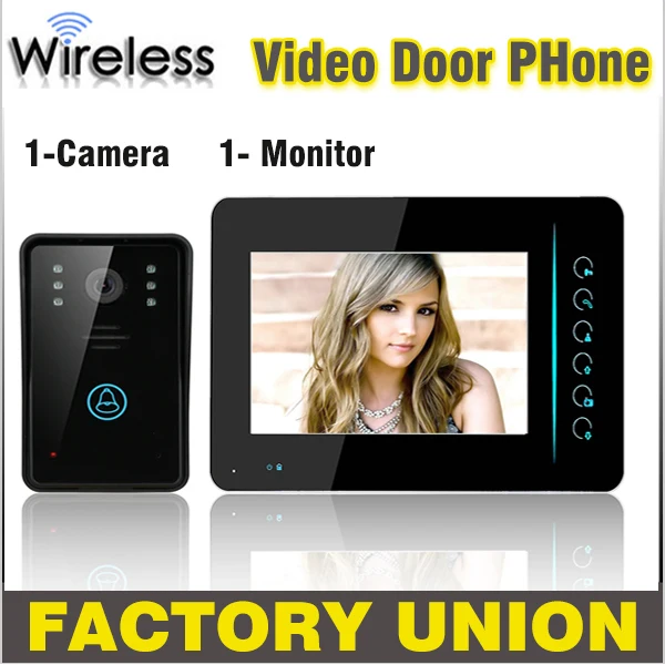 7 Inch Wireless Video Door Phone Doorbell Intercom Touch Key IR Nigh Vision Waterproof Door Camera Home Video Intercom System