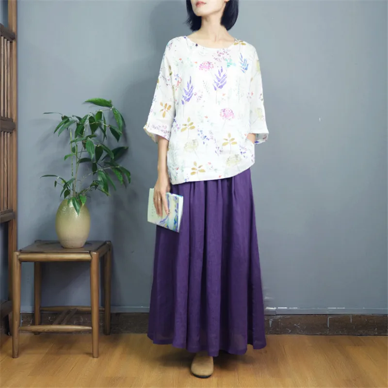 SCUWLINEN Новый 2019 Для женщин юбки Винтаж однотонный комплект с эластичной резинкой на талии на шнуровке двухслойные Универсальные Длинные