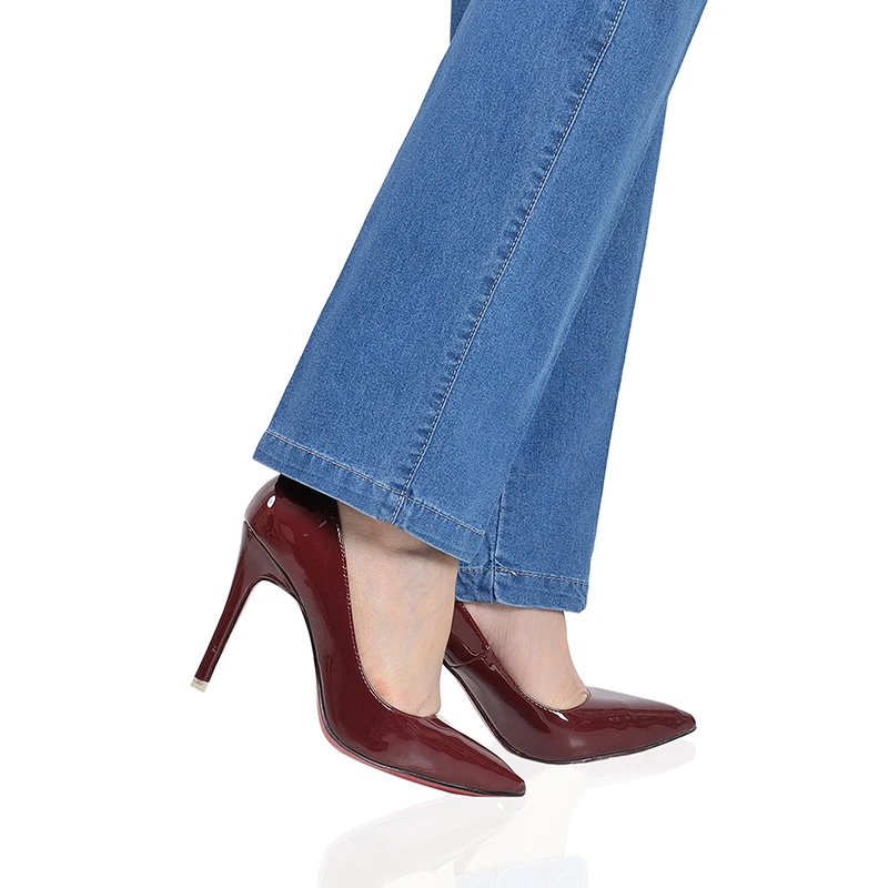 Повседневные женские брюки больших размеров, летние джинсы с эластичной резинкой на талии, эластичные прямые брюки для женщин среднего возраста, джинсовые брюки с высокой талией 2655