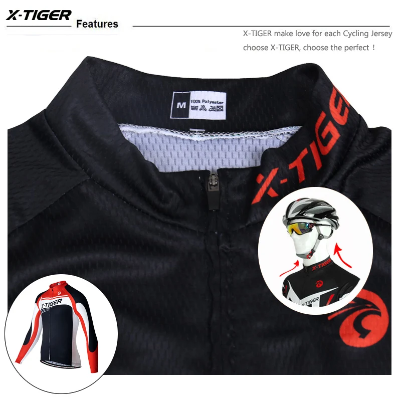 X-TIGER, сохраняющая тепло, комплект Джерси для велоспорта, Ropa Ciclismo Invierno, одежда для велоспорта, Зимняя Теплая Флисовая одежда для велоспорта, комплект для велоспорта