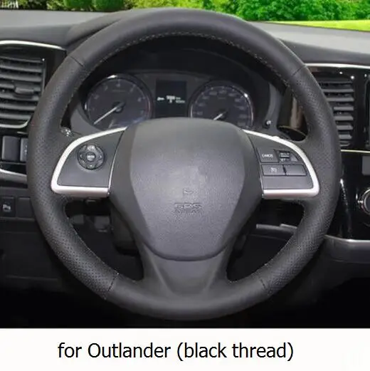 Автомобильный Стайлинг DIY ручной работы кожаный чехол на руль из натуральной кожи для Mitsubishi Outlander ASX Lancer Pajero - Название цвета: E