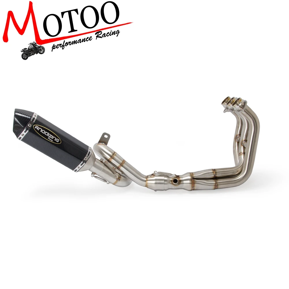 Motorcycle Full Exhaust System Header Loop Front Pipe Muffler For YAMAHA MT09 FZ09 MT-09 FZ-09 2014-2018 XSR900 NOT for Tracer Motorcycle Full Exhaust System Header Loop Front Pipe Muffler For YAMAHA MT09 FZ09 MT-09 FZ-09 2014-2018 XSR900 NOT for Tracer