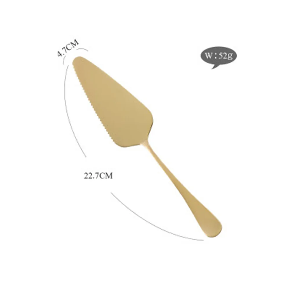 Stainless Steel Pizza Shovel Golden Silver Cake Butter Cheese Ice Cream Dessert Cutter Food Helper Turner Divider Pastry Kitchen