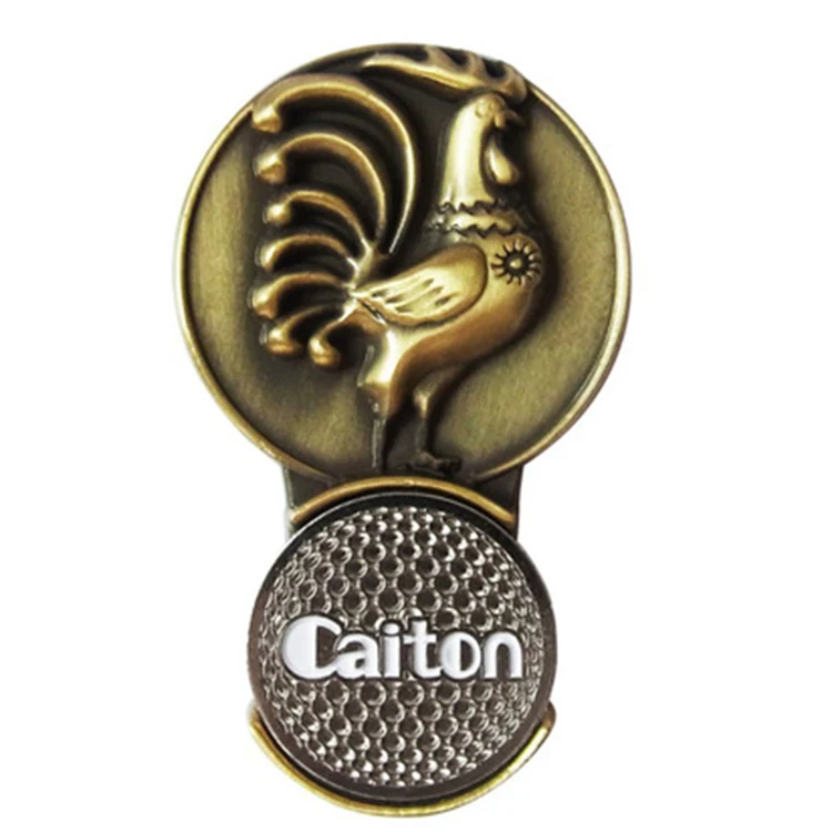 Zodiac Golf Ball Mark w Golf Hat Clip Golf Marker Magnet Golf Clips Rat Cattle Tiger Rabbit Dragon Snake Horse Piggy Copper