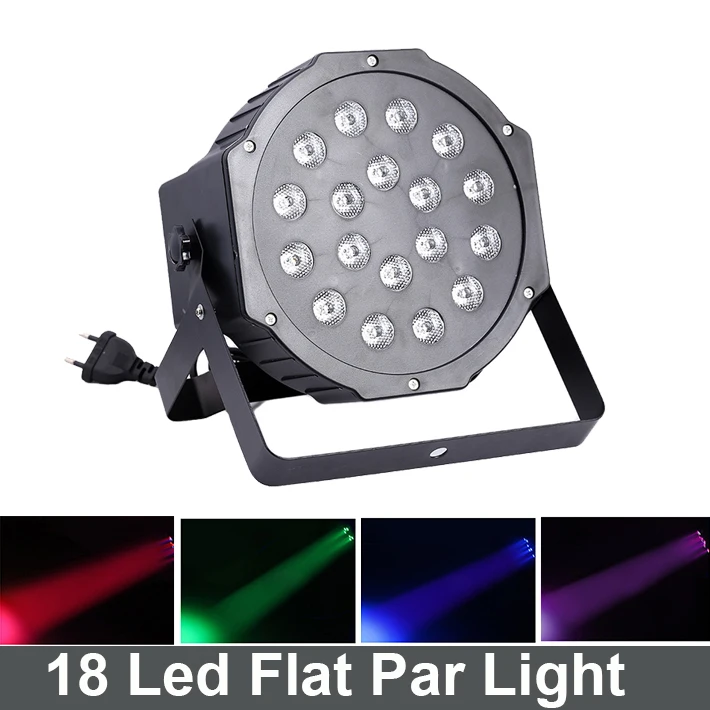 

18*3W Led Stage Light High Power RGB Professional Par Wedd Stage&DJ Lighting Auto Sound DMX512 Master-Slave Led Flat par light