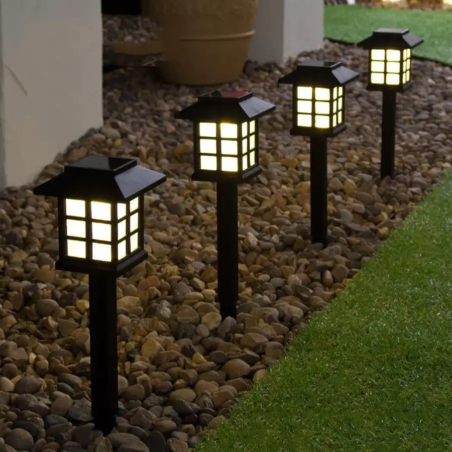 Beiaidi 4pcs Lot Solar Lantern Lawn Lamps Outdoor Garden Solar Lantern Lawn Lamps Outdoor Garden