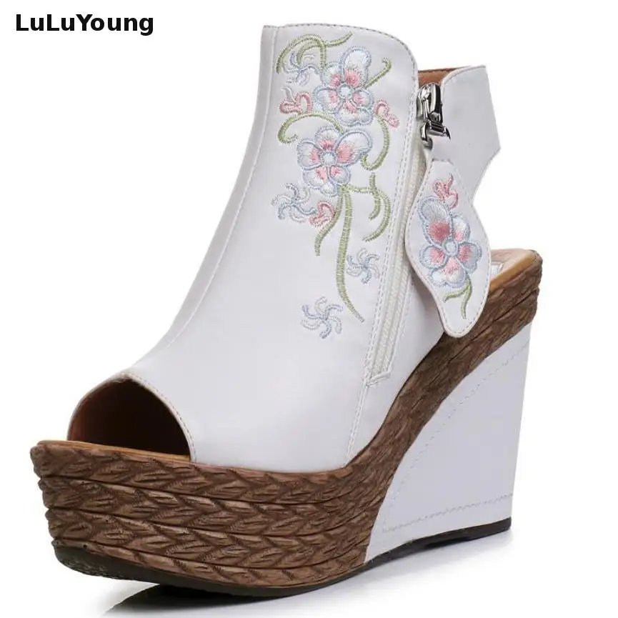 

High Heel New Platform Women's Sandals Summer Boots Peep Tow Women High Heel Sandals 2018 Wedges Shoes