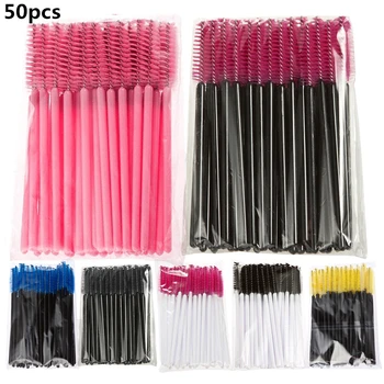 

1set Eyeshadow Makeup Brush Applicator Spoolers Set Tool Cosmetic Eyelash Extension Disposable Mascara Wand