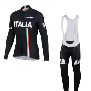 

SGCIKER pro team Italia cycling jersey thin spring autumn Ropa Ciclismo long sleeve racing bike cloth MTB Bicycle maillot 5D gel