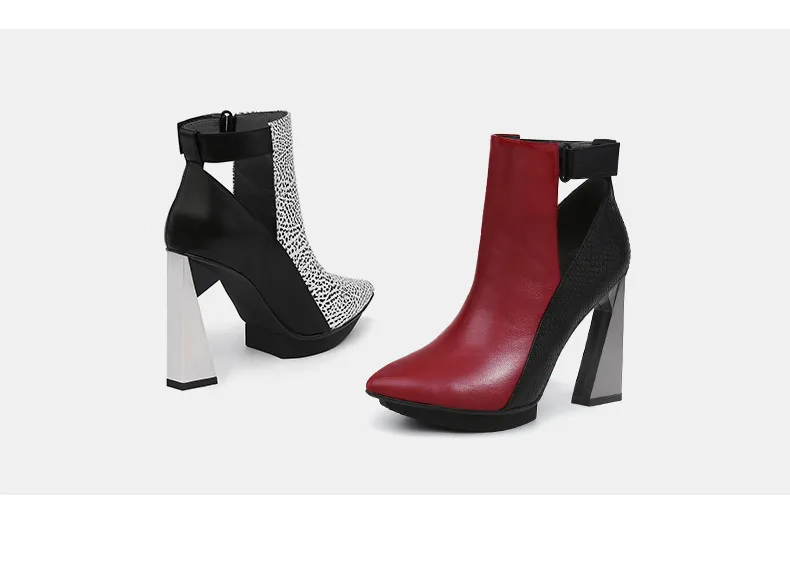 Женские осенние ботильоны на платформе с острым носком; резиновая обувь на высоком каблуке 11 см; Botines Mujer; коллекция года; разноцветные ботинки «Челси»; bottine femme; обувь