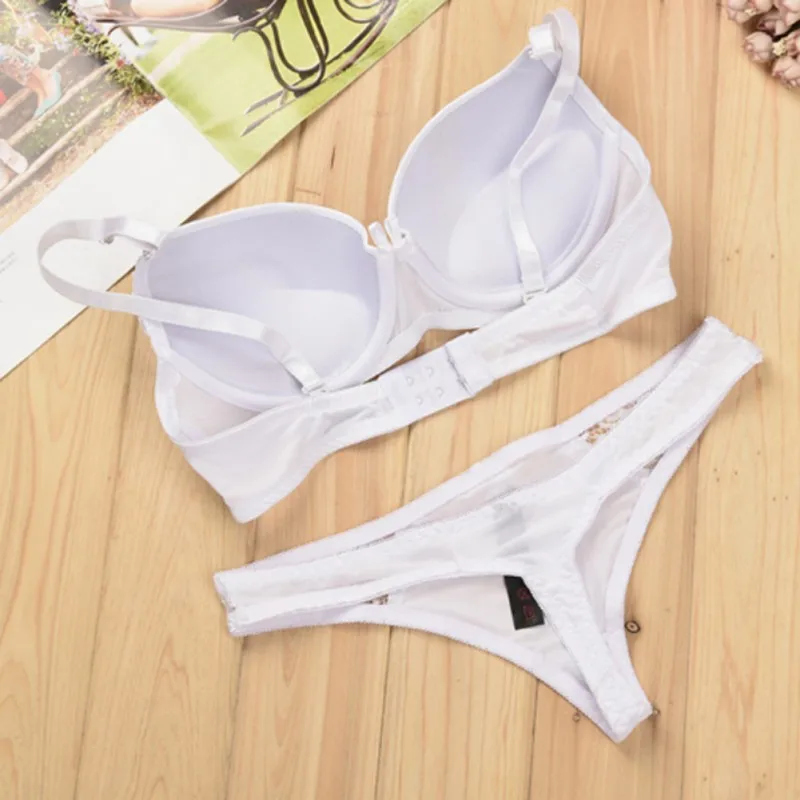 Solid Color Sexy Elegant Bra And Panty Set Women Bras Underwear Lady Push Up Bra Lingeries Bra Sets Brief Set Lingerie Set