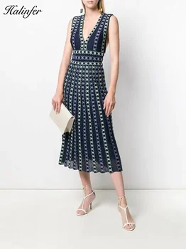 

Halinfer 2019 new summer women dress sexy bodycon V-neck Chest and back bandage dress elegant celebrity party dresses vestidos