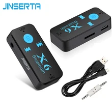 JINSERTA 3,5 мм разъем Bluetooth приемник адаптер беспроводной Bluetooth AUX стерео аудио MP3 музыкальный плеер Handsfree автомобильный комплект с микрофоном