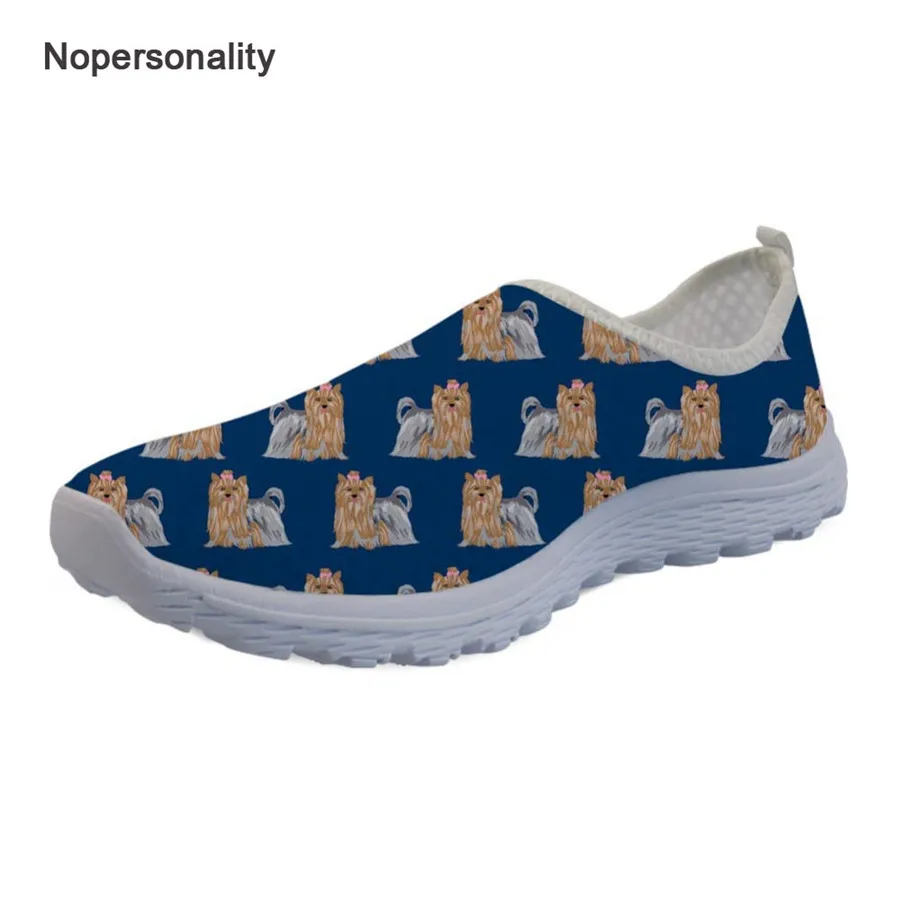 

Nopersonality Fashionable Yorkshire Terrier Dog Print Mesh Loafers Leisure Female Ladies Mesh Sneakers Breathable Women Flats