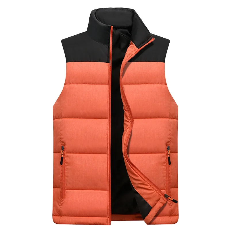 Mountainskin Men's Winter Outdoor Sports Vest Thermal Windbreaker Hiking Climbing Trekking Fishing Male Sleeveless Jackets MA201 - Цвет: Orange