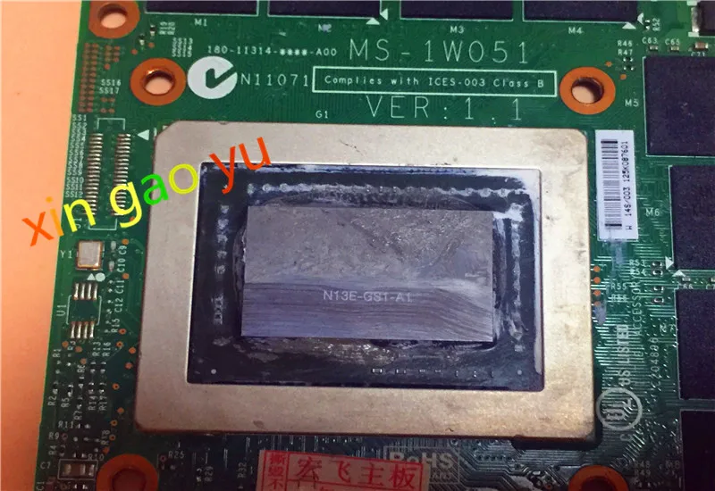 1,1 версии 2G Графическая память для CLEVO для DELL для MSI 6-71-X510L-D01 N13E-GS1-A1 GTX675M видеокарта VER: Протестировано