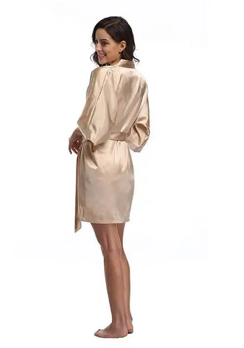 4XL Women's Satin Wedding Kimono Bride Robe Sleepwear Bridesmaid Robes Pajamas Bathrobe Nightgown Spa Bridal Robes Dressing Gown