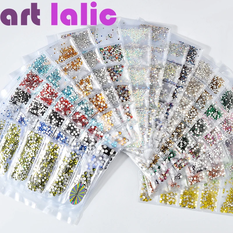 

20 Colors SS3-SS16 Nail Art Rhinestones Crystal Glass Mix Sizes Rhinestone For Nails 3D Nail Art Decoration Gems