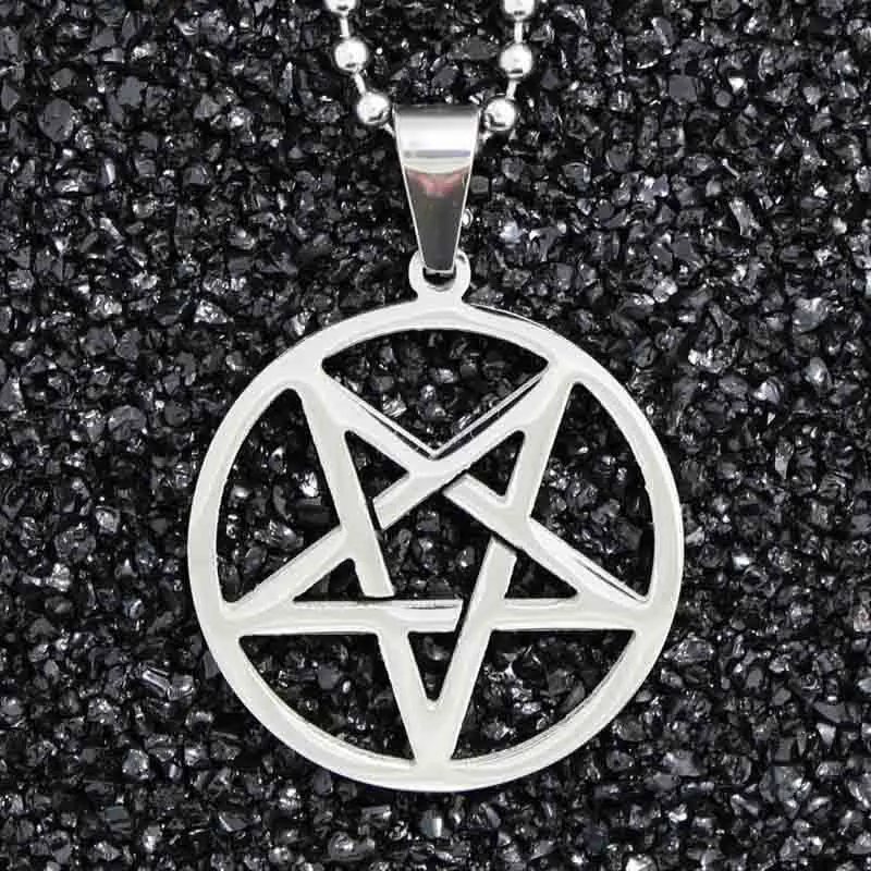 

Stainless Steel Inverted Pentagram Pendant Necklace Downward-pointing Pentacle Fashion Devil Lucifer Satan Satanic Jewelry