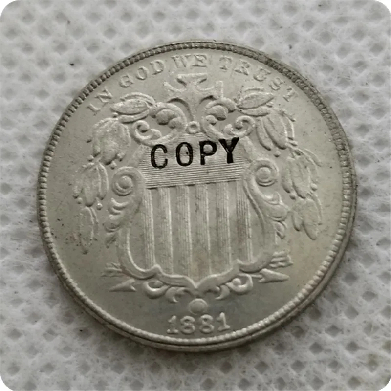 США 1868-1883 монета с гербом копии монет - Цвет: 1881