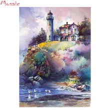 Новая картина 5d DIY Алмазная картина маяк, алмазная вышивка на заказ фото мозаика живопись, пазлы 5d алмаз, домашний декор