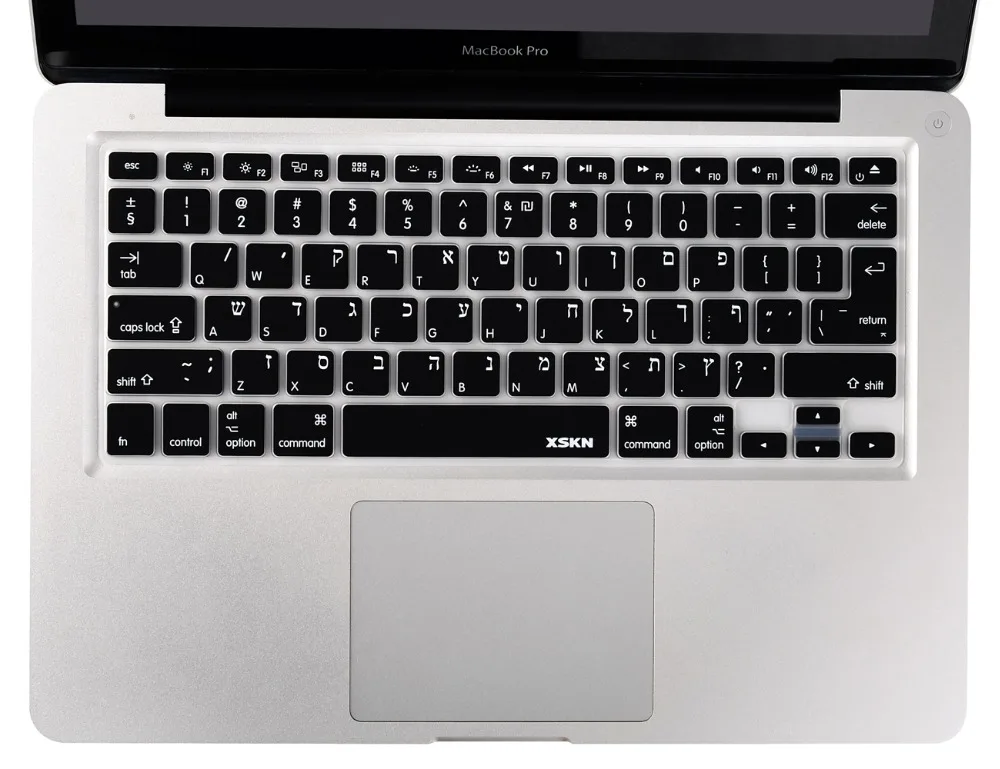 XSKN Hebrew/Englsih Keyboard Skin Silicone Cover Soft Israel Keyboard Cover Skin for Apple MacBook Pro 13 15, wireless keyboard 