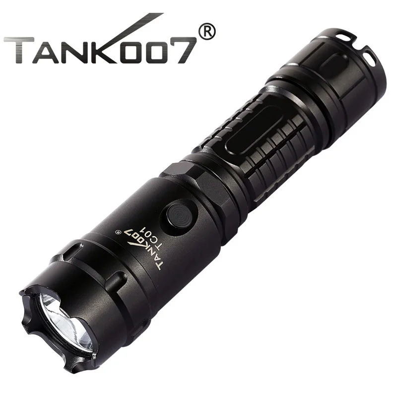 2019 Tank007 TC01 перезаряжаемый фонарик CREE XM L U2 18650 ЛМ светодиодный с 1 батареей для
