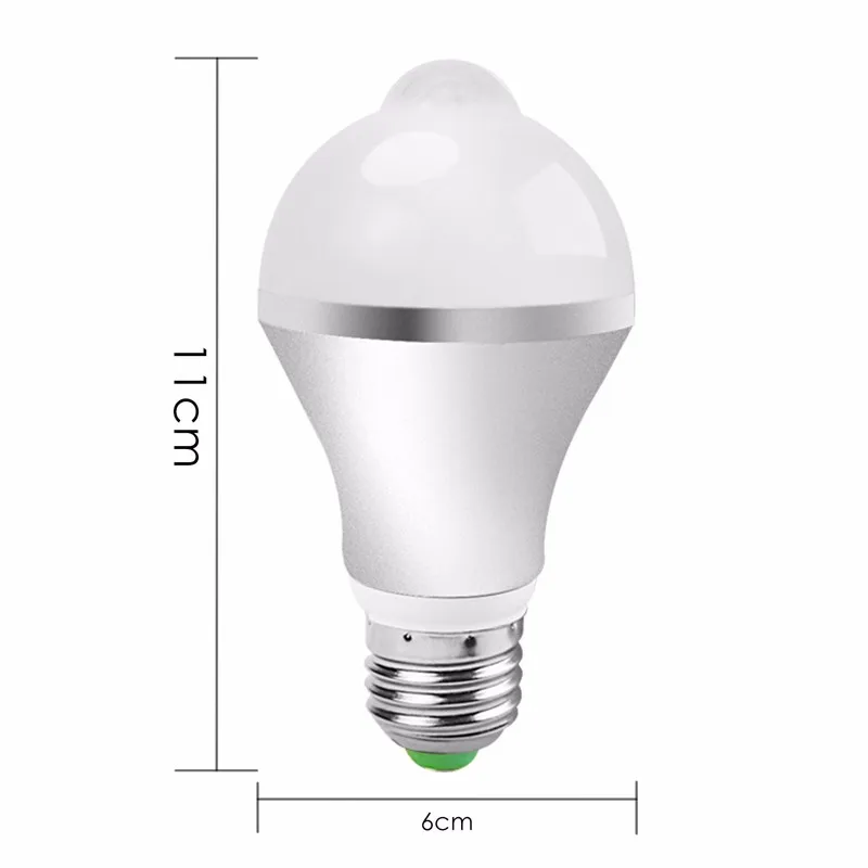Led 5W PIR With Motion Sensor Light Lamp E27 110V220V230V Auto Smart Led PIR Infrared Body Bulb Bombillas Led for Gate Stairs (4)