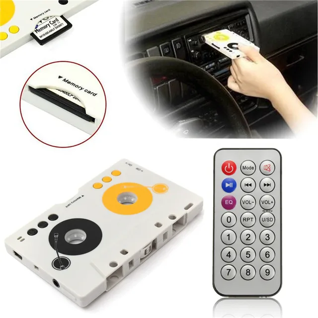Portable Vintage Car Cassette SD MMC MP3 Tape Player Adapter Kit With