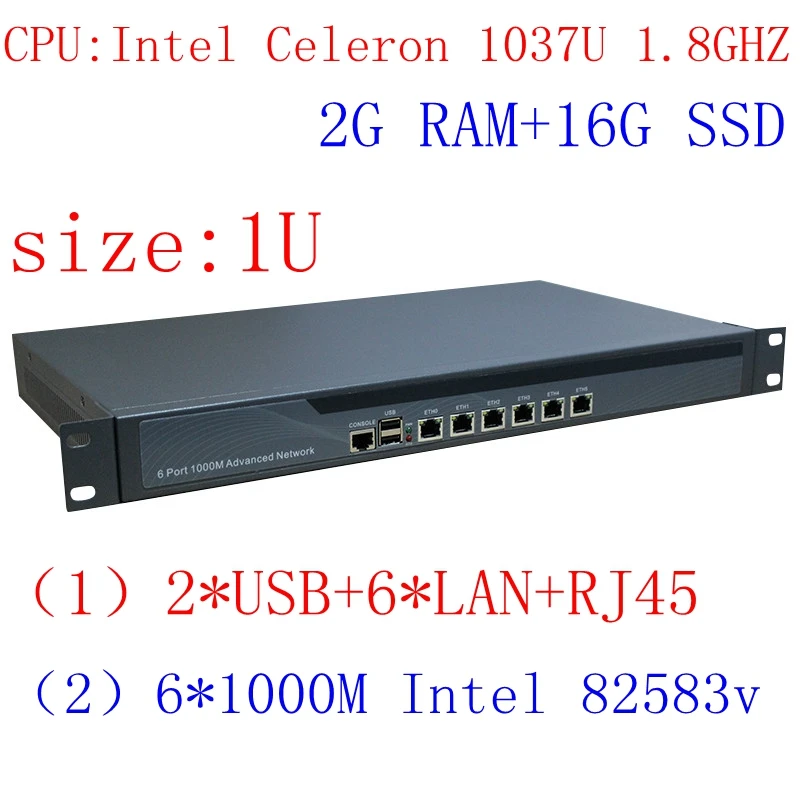 Multi гигабитный сетевой порт маршрутизации корпоративного класса 1037u Firewall маршрутизатор с Intel PCI E 1000 м 6 82583 В 2 г Оперативная память 16 г SSD
