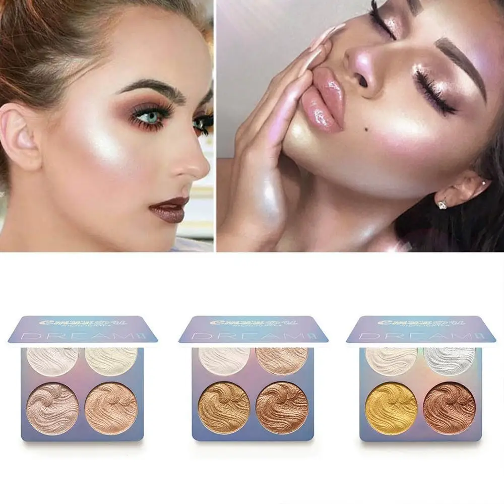 

CmaaDu Highlighter Makeup Shimmer Baking Powder Highlighter Palette Base Illuminator Highlight Face Contour Bronzer