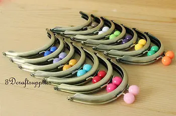 

8CM 14 color bobbles metal frame Brushed anti bronze purse frames AB61-AB74