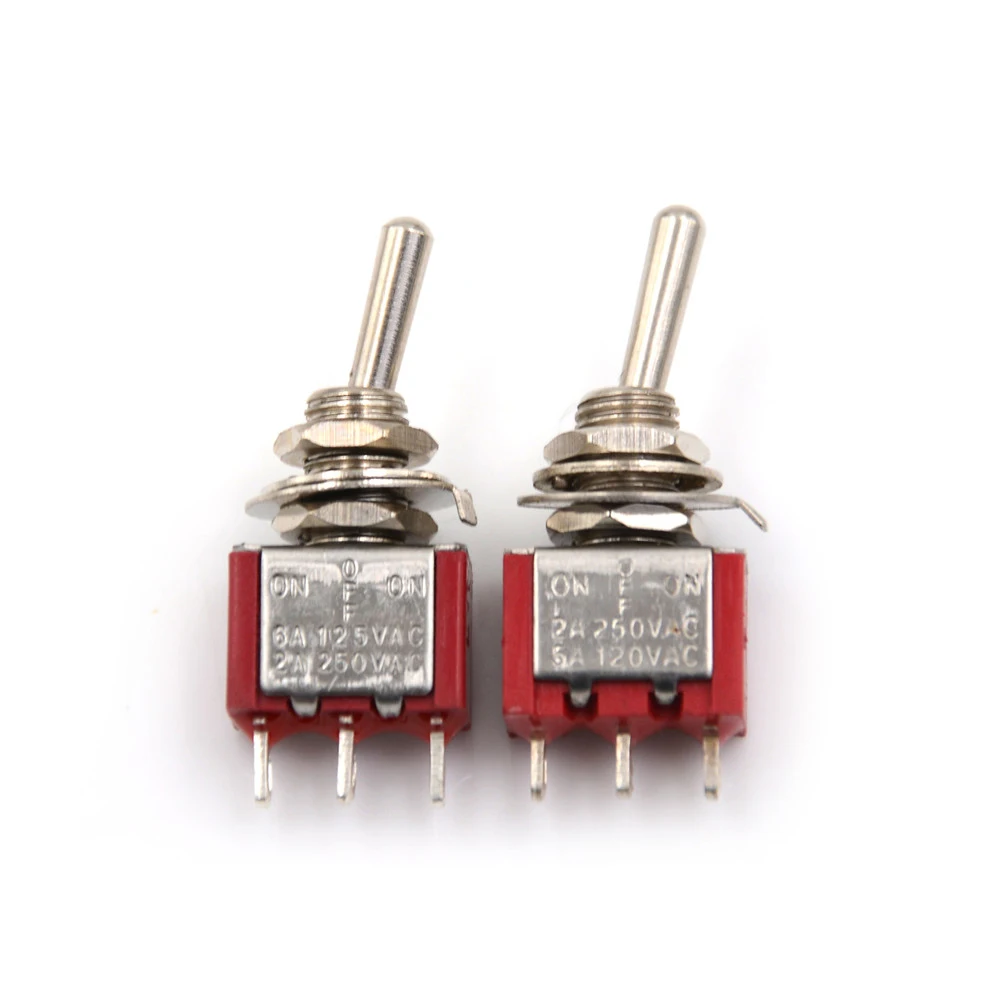 

2X 3 Pin ON-OFF-ON 3 Position SPDT Mini Momentary Toggle Switch 2A 250VAC / 5A 120VAC