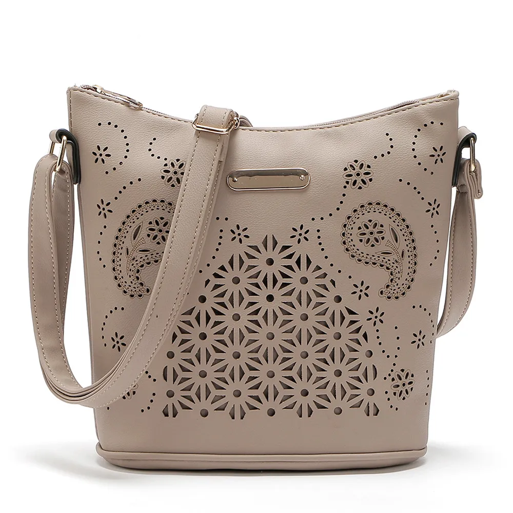 

Bolsa Feminina 2019 Women Soft PU Leather Shoulder Bag Purse Satchel Cross Body Hollow Out Shoulder Bags Sac a Main Femme NEW