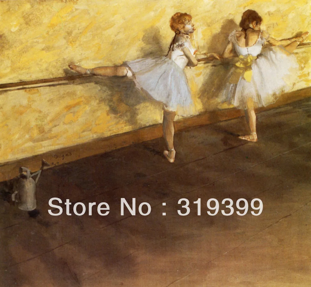 

Oil Painting Reproduction on Linen Canvas,Dancers Practicing by Edgar Degar,Free DHL Shipping,100% handmade,Museum Quality