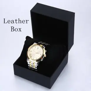 

Fashion Black Watch Box Square Soft Watch Box With Pillow Watch Organizer And Packing Gift Storage Box B005